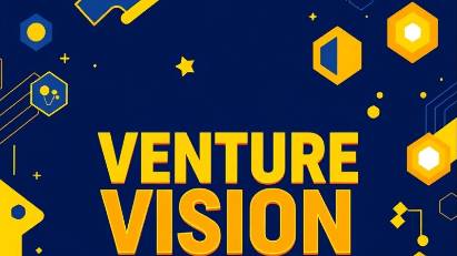 Social media banner for VENTURE VISION PIONEERS PROGRAM with tech and AI elements.